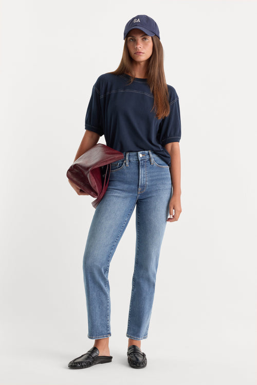 ALWAYS FITS GOOD PETITE STRAIGHT JEANS INDIGO316