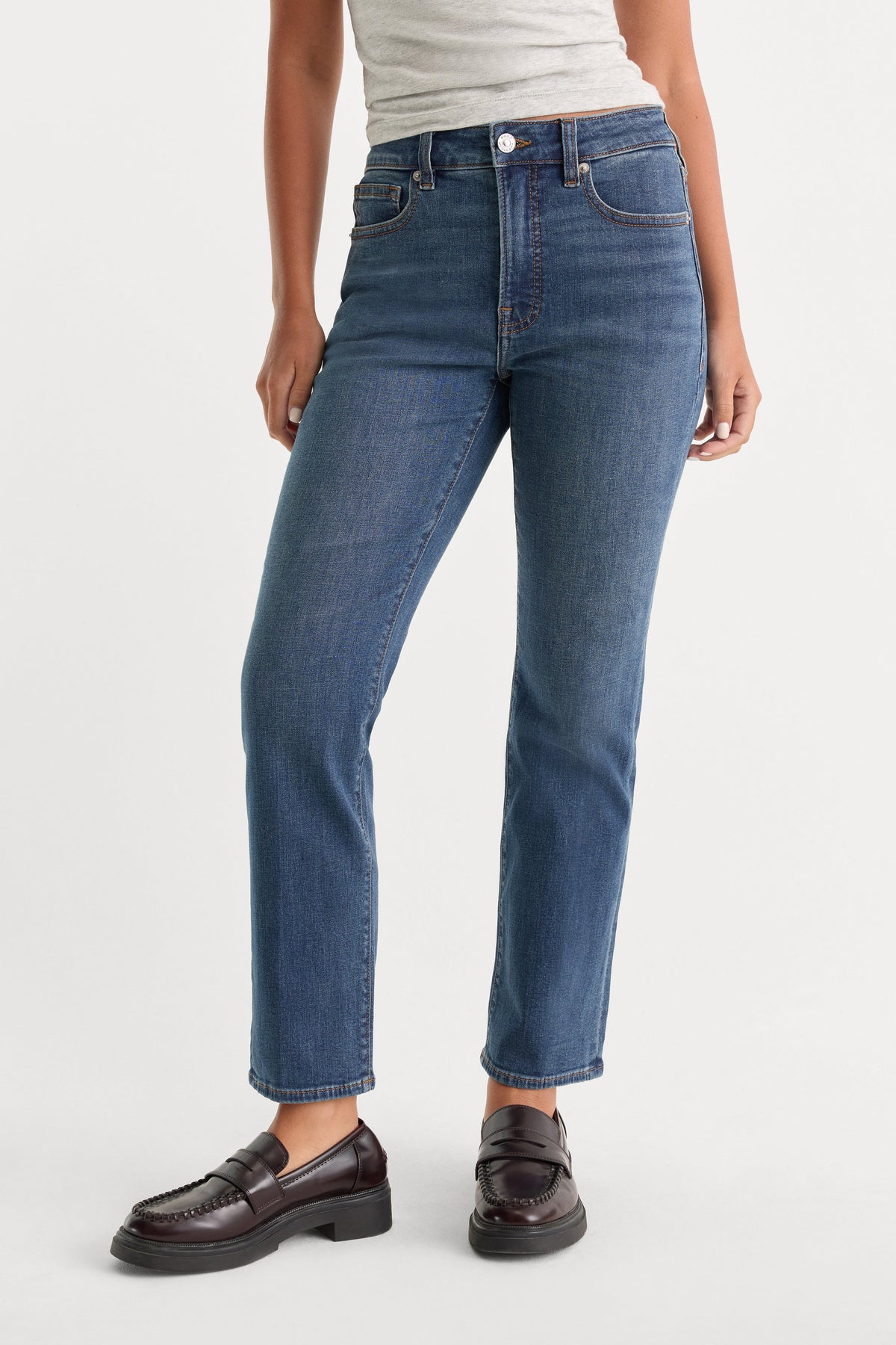 GOOD LEGS STRAIGHT JEANS LONG BLUE004