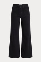 PATCH POCKET GOOD WAIST PALAZZO JEANS BLACK001